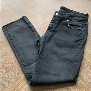 ZOUL DENIM Distressed Black Raw Hem Tess Jean 29